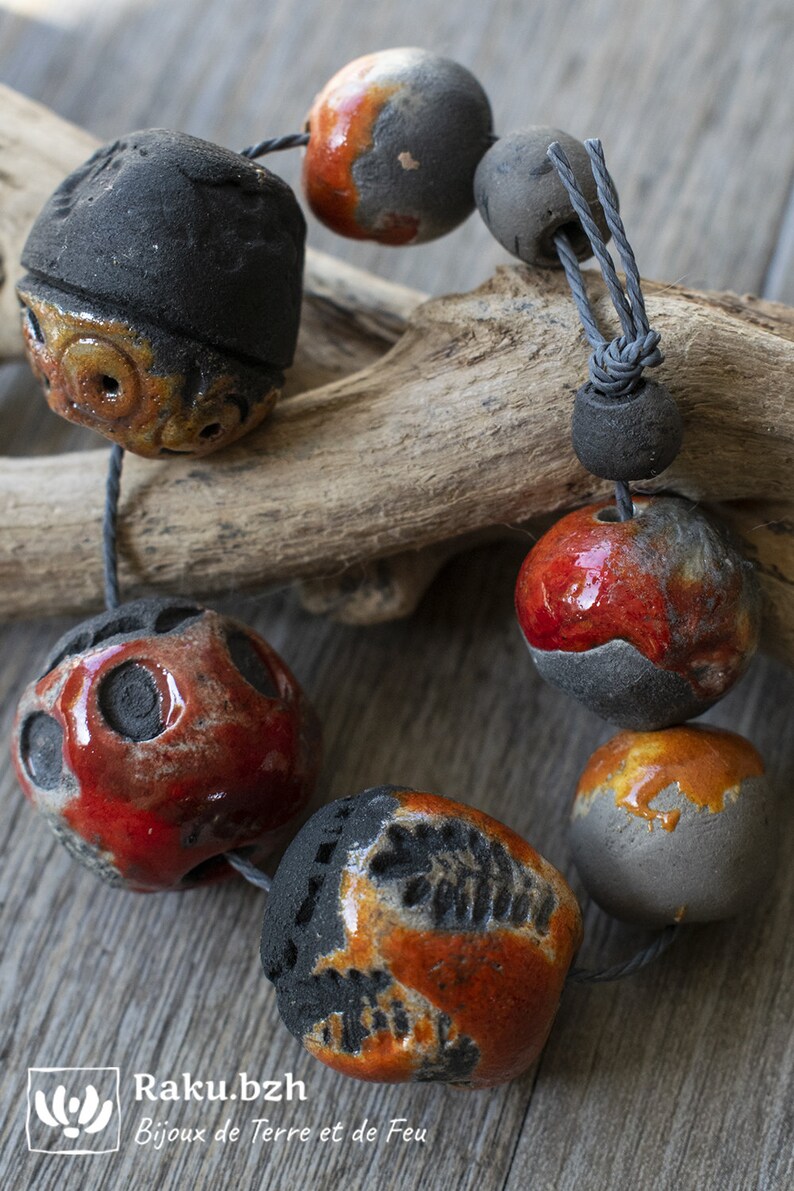 Raku ceramic charms