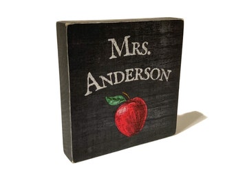 Teacher Nameplate For Desk Personalized Name Sign For Desks End of Year Teacher Gift Personalized Signs Mini Shelf Sitter