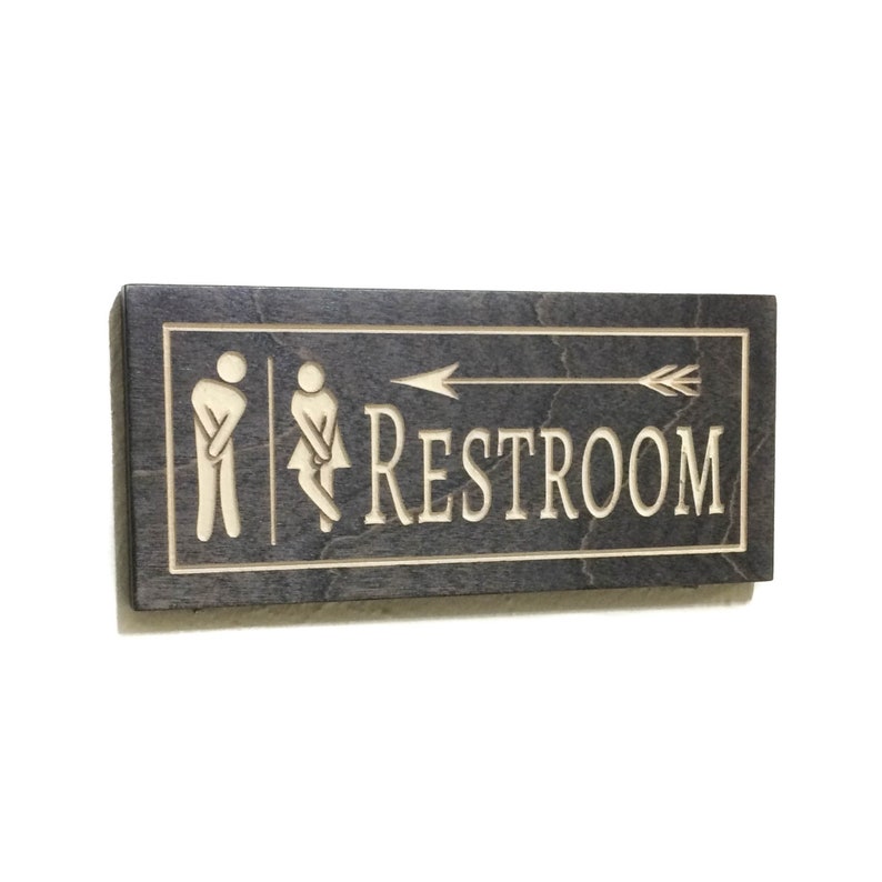 Funny Restroom Sign With Directional Arrow Left Or Right | Etsy