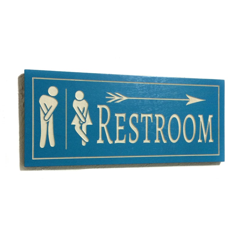 Funny Restroom Sign With Directional Arrow Left Or Right | Etsy