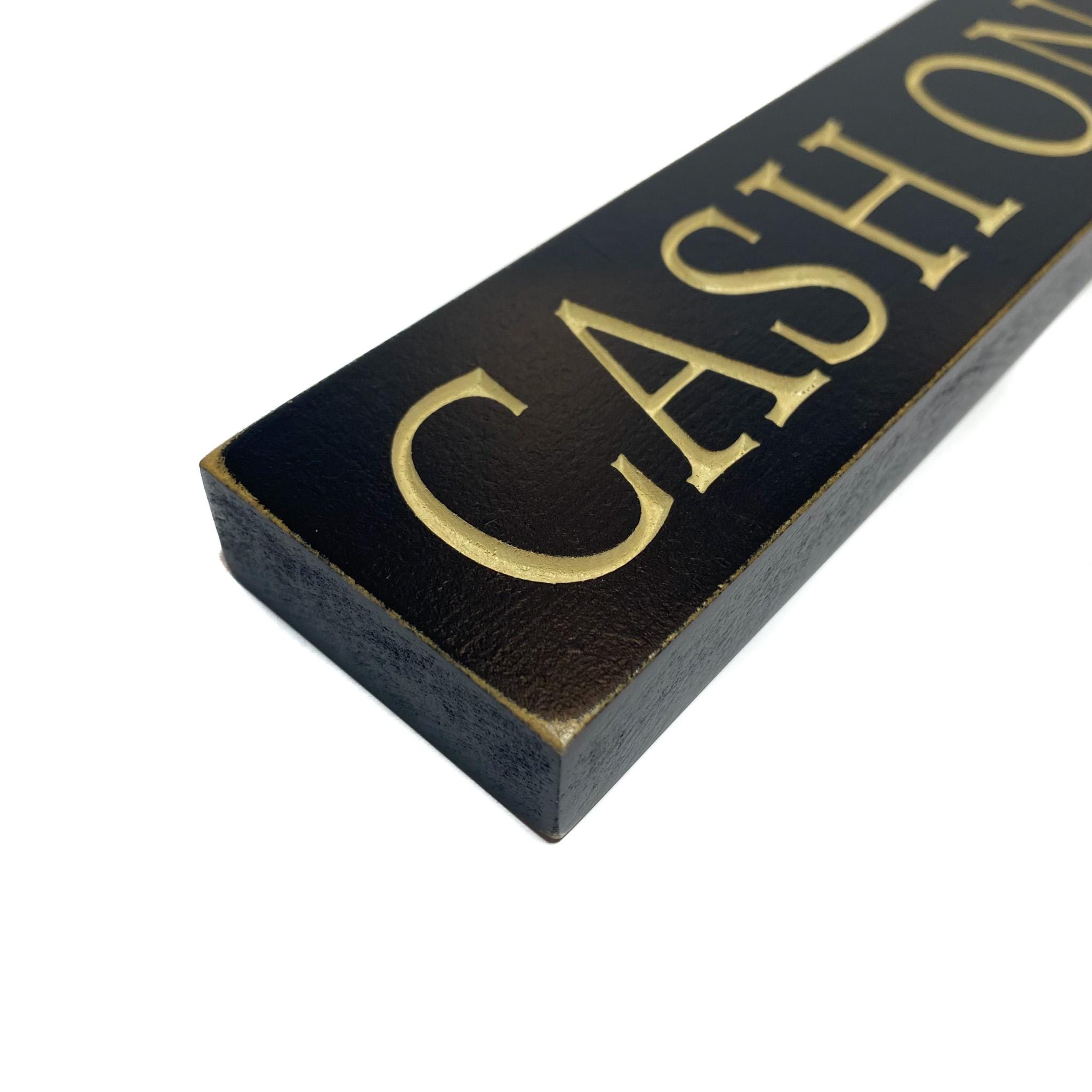 Cash Only Sign for Counter, Table or Desk Small Free Standing Carved ...