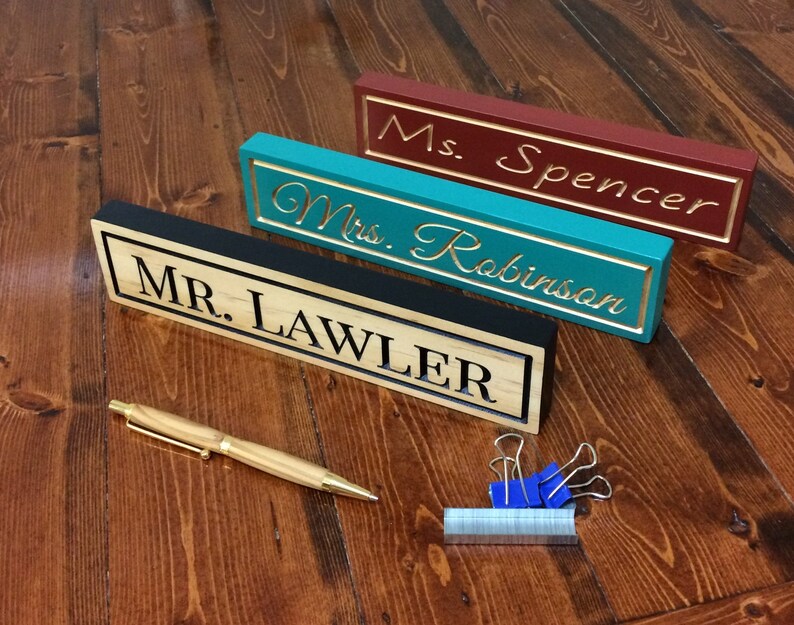 Teacher Name Sign Gifts Desk Plate Personalized