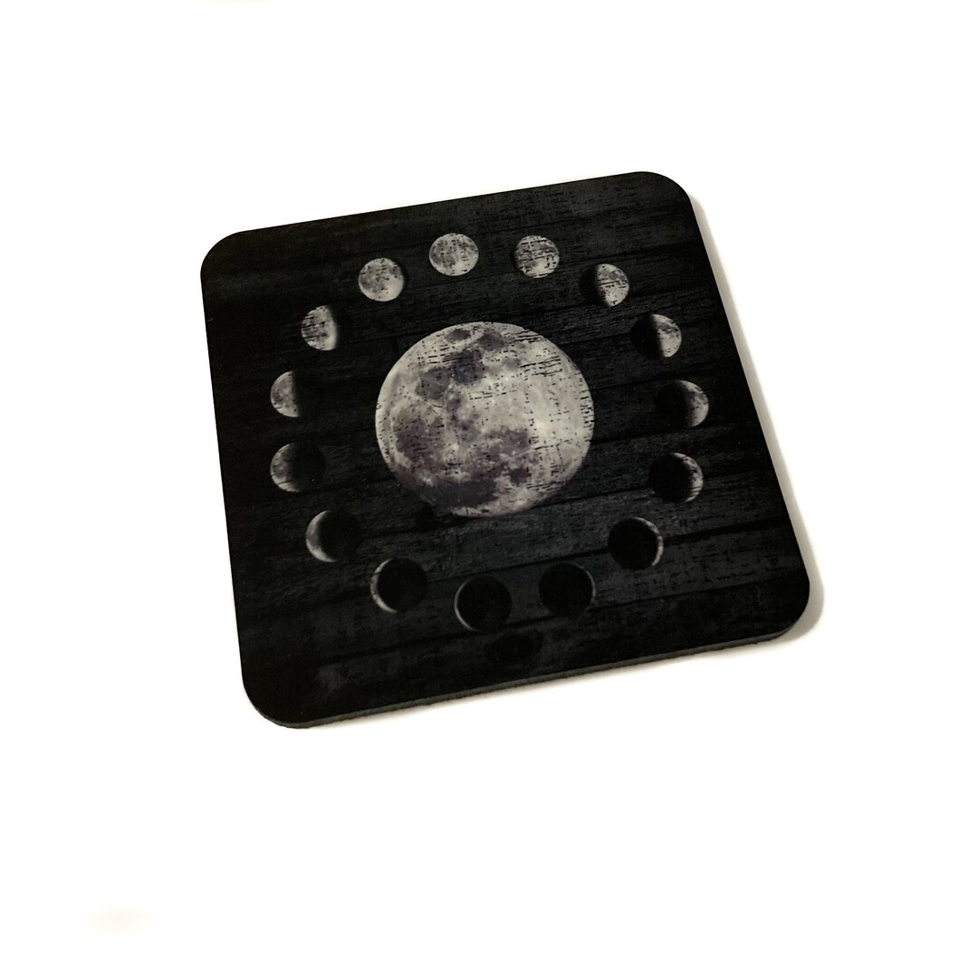 Moon Coaster Moon Phases Coasters Halloween Decor for Home or Office Celestial ...