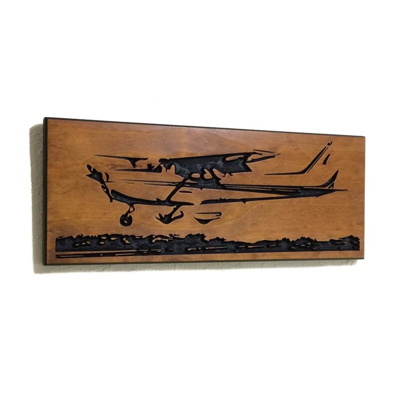 Gift For Pilots Cessna 172 Wall Art Carved Wooden Sign Office Etsy