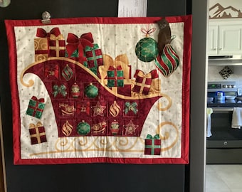 Handmade quilted advent calendar