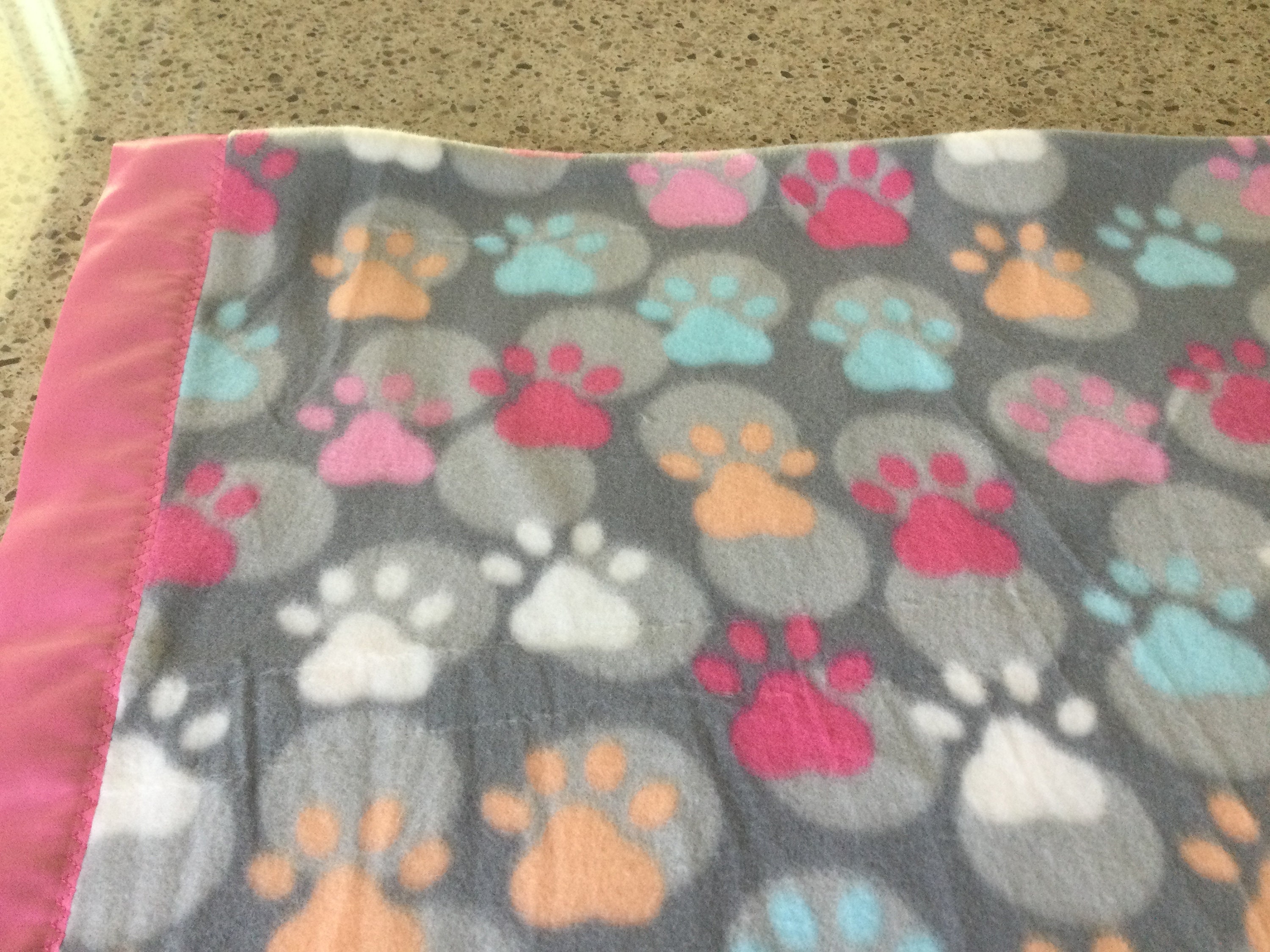 Handmade fleece pet blanket paws Etsy