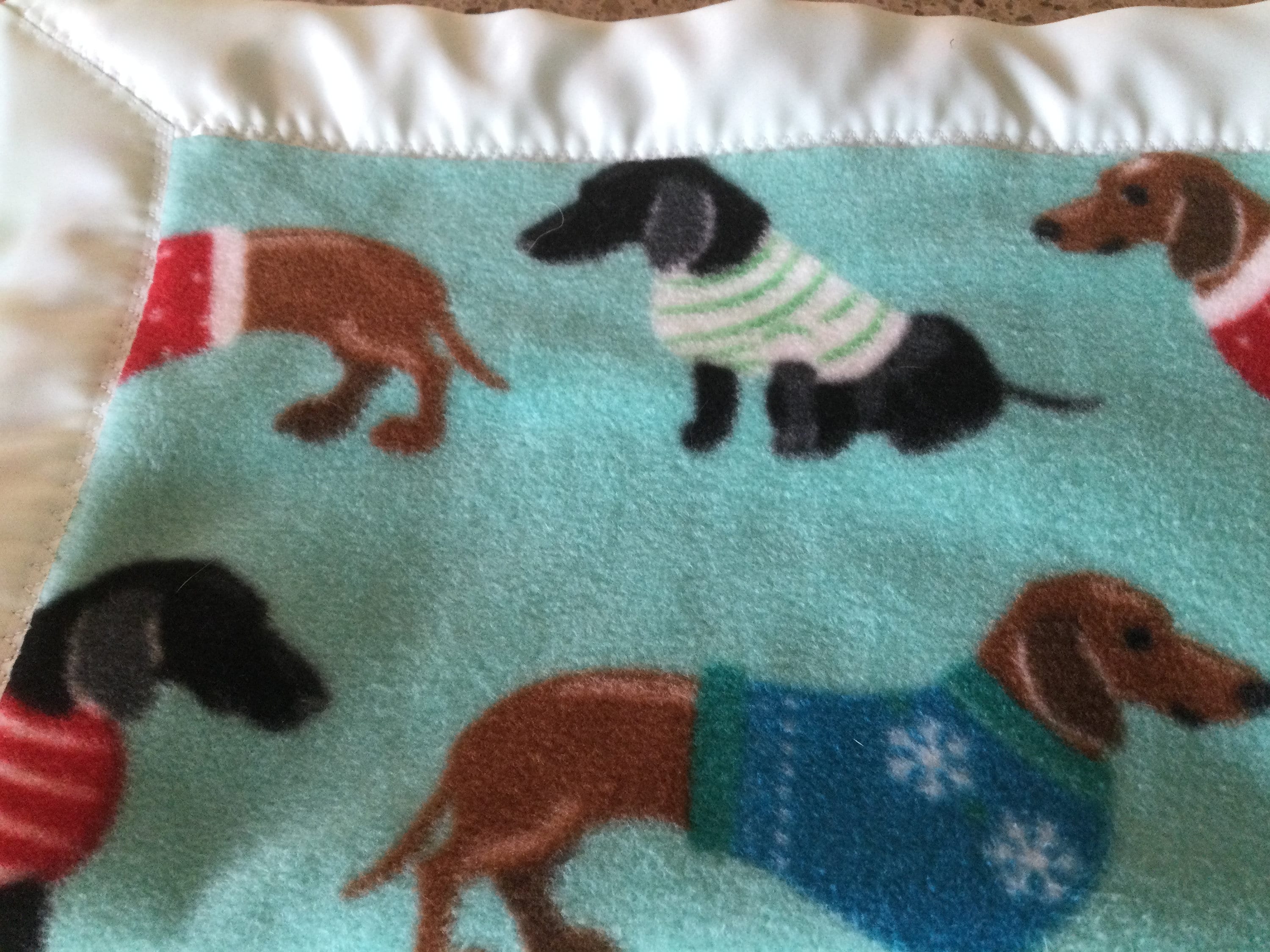 Handmade fleece pet blanket dachshunds in sweaters Etsy