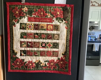 Handmade quilted advent calendar.