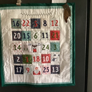 Handmade quilted advent calendar