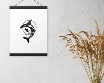 TEAM ORCA Killer Whale Liberation Starry Sky Ink Illustration