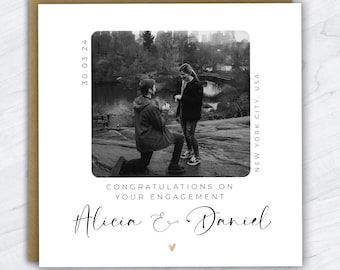 On Your Engagement Photo Card, Engagement Personalised Card, Personalised Engaged Photo Card, Engagement Card, Cute Engagement Card, Engaged