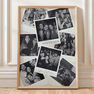 Personalised Polaroid Collage Print, University Photo Print Wall Art, Personalised Student Memory Collage, Graduation Gift, Uni Room Decor