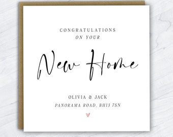 Personalised New Home Card, Congratulations New Home, Moving Home, New House Card, New Home Gift