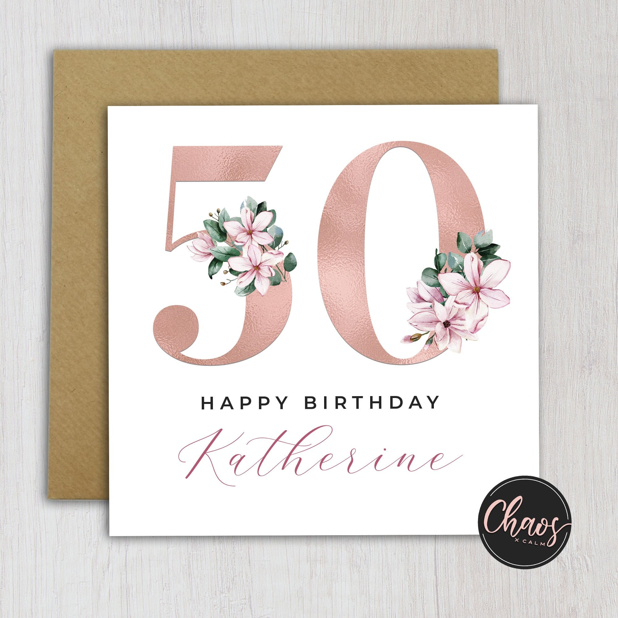 Personalised 50th Birthday Card Card For Her Fiftieth | Etsy