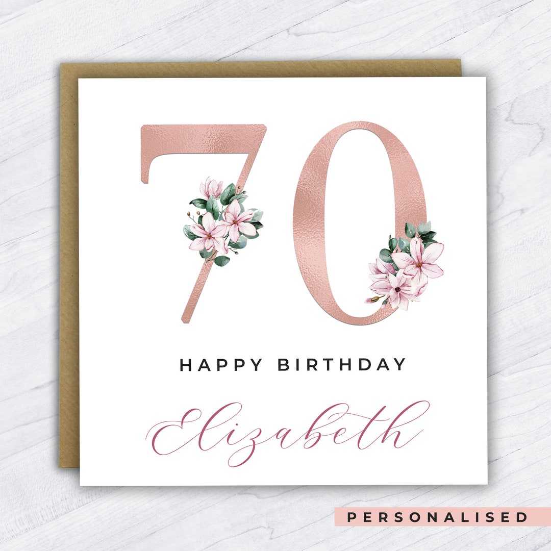 Personalised 70th Birthday Card Card for Her Seventy Birthday Card AGE ...