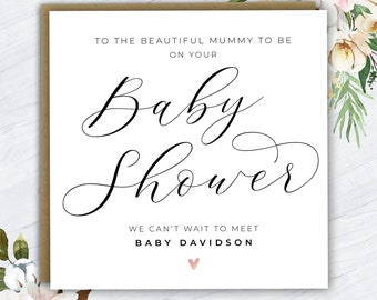 Personalised Baby Shower Card, On Your Baby Shower, Mummy To Be, Mum To Be, Pregnancy Card, Baby Shower Gift