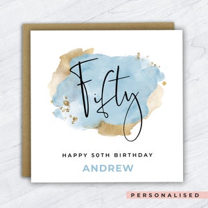 Personalised 50th Birthday Card | Card For Him | 50th Birthday Gift | AGE 50 | Happy Birthday Card | Brother, Friend, Dad, Uncle