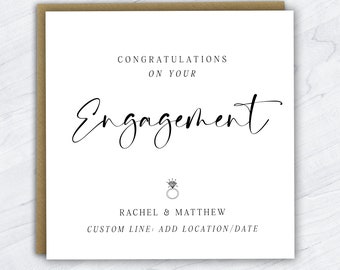 Personalised Engagement Card, On Your Engagement, Engaged Card, Congratulations On Your Engagement Card