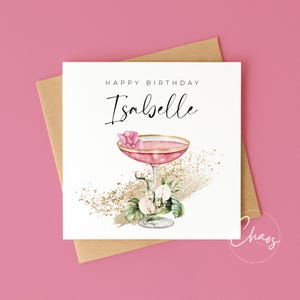 Personalised Cocktail Birthday Card for Her