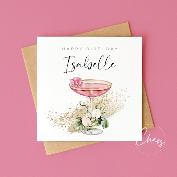 Personalised Cocktail Birthday Card for Her