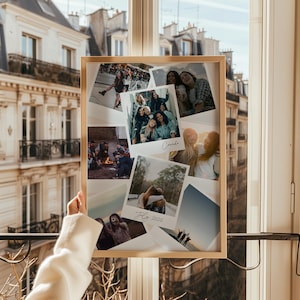 Personalised Travel Collage Print, Polaroid , Personalised Travel Memory Print, Friend Travel Gift, New Home Gift, Polaroid Photo Collage