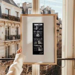 Personalised Photo Strip Wall Print, Custom Couple Photo Booth Strip, Anniversary Gift, Wedding Keepsake, Minimalist Photo Strip Wall Art