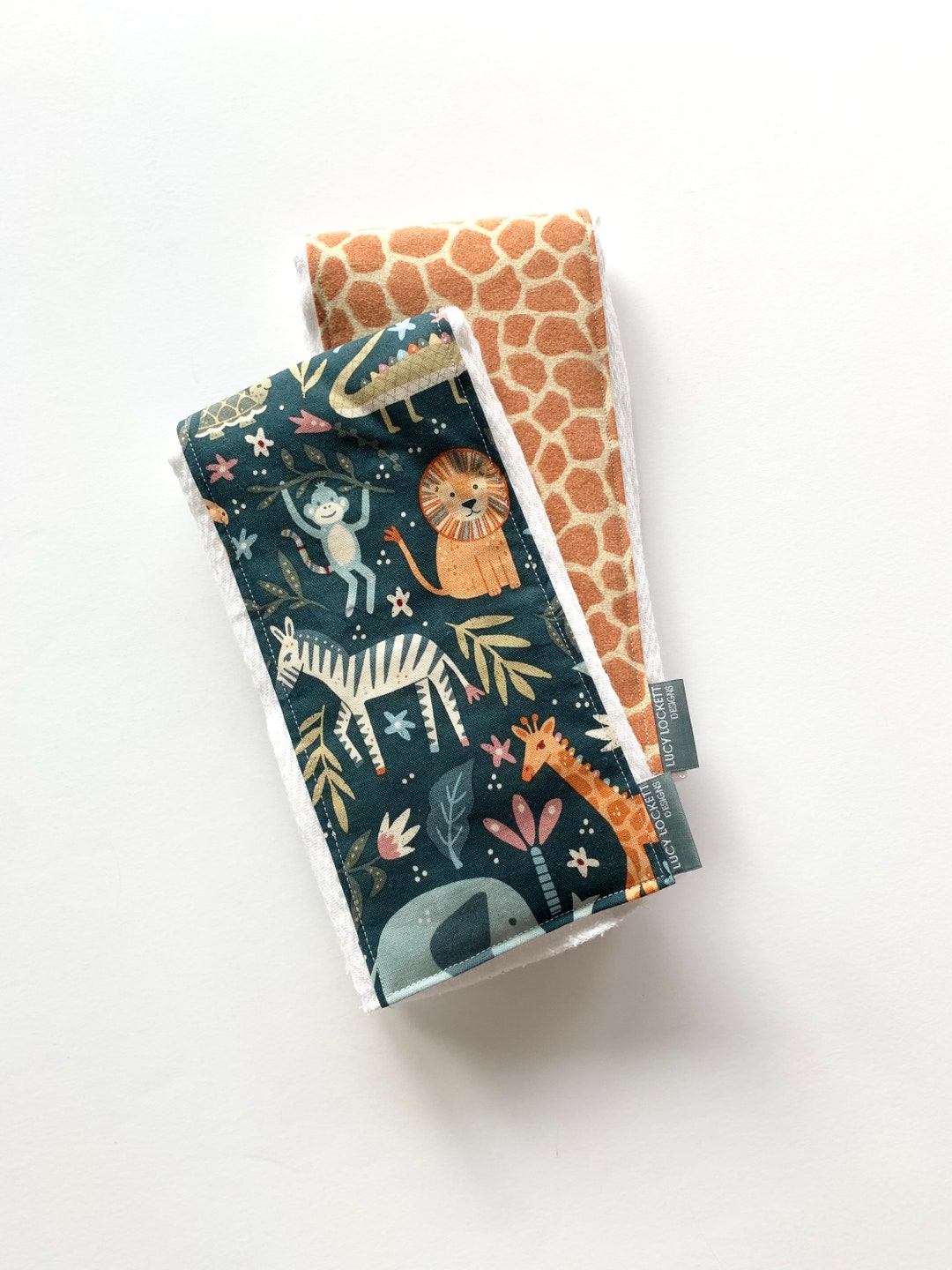 Baby Burp Cloths Jungle Theme Safari Wild Animals Giraffe Etsy