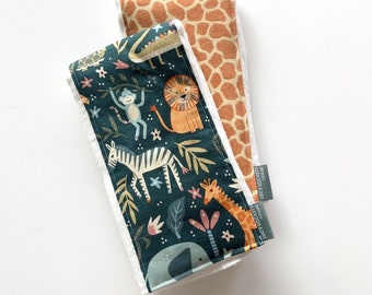 Baby Burp Cloths, Jungle Theme, Safari, Wild Animals, Giraffe, Monkey, Elephants, Lions, Animal Kingdom, Shower Gift, Baby Boy, Burp Rags