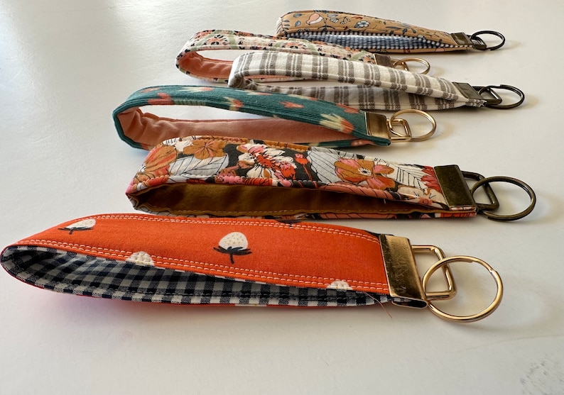 Cloth Keychain Patterns Fabric Key Fob Wristlet - Key Chain - - Etsy