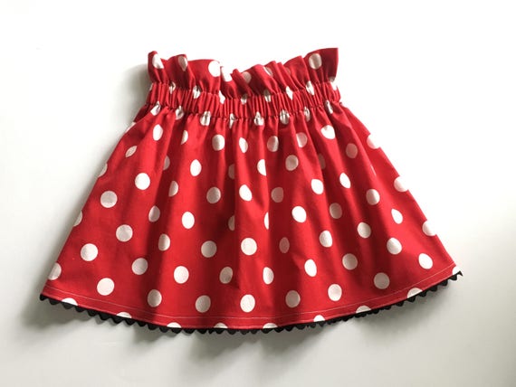 Girl's Red or Pink Polka Dot Skirt Toddler Birthday | Etsy