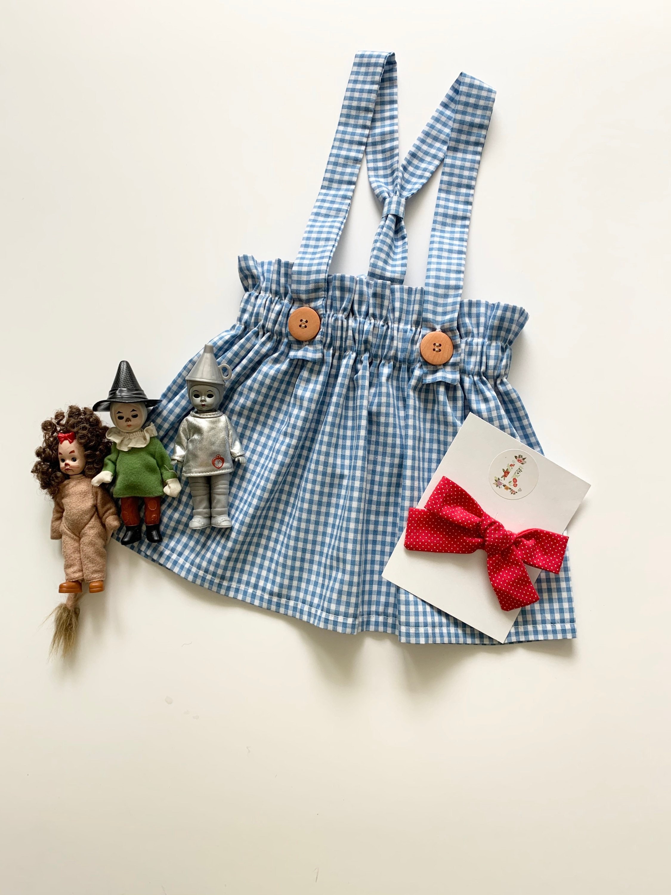 Gingham suspender skirt top