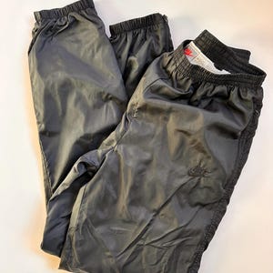 パンツ 90s Nike side full zip tech nylon pants Vintage Nike Track Pants Mens XL Jet Black Nylon Sweatpants