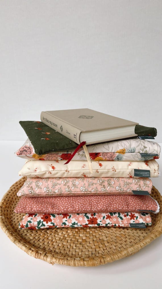Multiple Choice Padded Book Pouch - Floral Book Cover - Book Protector - Travel Book Pouch - Handmade Book Sleeve - Bookish Gift - Book Cozy