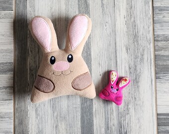 Patrón de máquina de bordar ITH de Stuffie de conejo de Pascua rápido