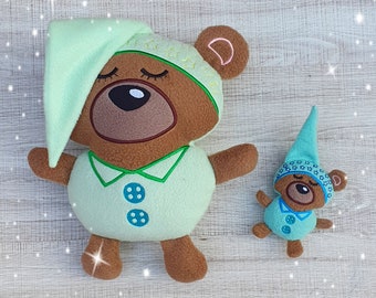 Bedtime Sleepy Teddy Bear Stuffie ITH Embroidery Machine Pattern