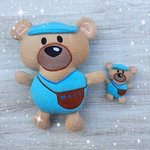 Mailman cartero Courier Oso de peluche Stuffie ITH bordado máquina patrón