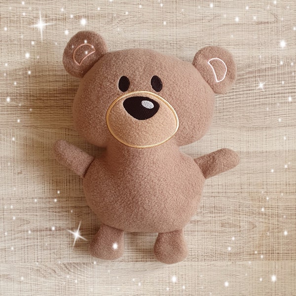 Teddy Bear Stuffie ITH Embroidery Machine Pattern