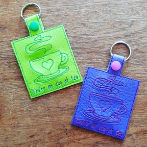 Meine Tasse Tee Snap Tab ITH Stickerei Maschine Muster