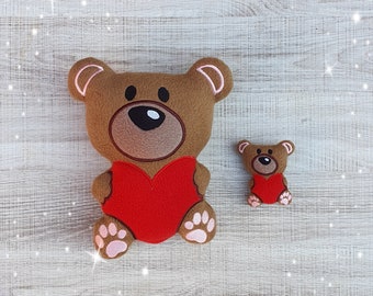 Heart Teddy Bear Stuffie ITH Embroidery Machine Pattern