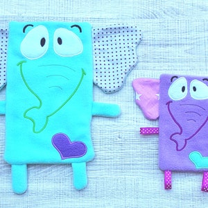 Elephant Baby Lovie Tag Blanket ITH Embroidery Machine Pattern