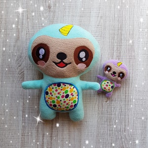 Unicorn Sloth Stuffie ITH Embroidery Machine Pattern