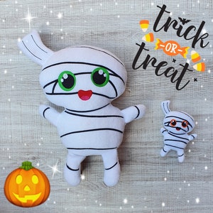 Mummy Halloween Spooky Stuffie ITH Embroidery Machine Pattern