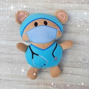 Doctor Nurse Medic Teddy Bear Stuffie ITH Embroidery Machine - Etsy