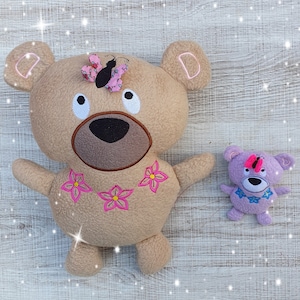 Butterfly Teddy Bear Stuffie ITH Borduurmachine Patroon