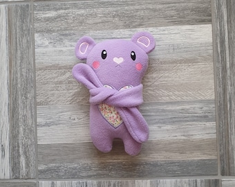 Teddy Bear Hugger Heart Applique Stuffie ITH Embroidery Machine Pattern