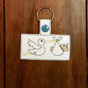 Stork Delivery Snap Tab ITH Embroidery Machine Pattern