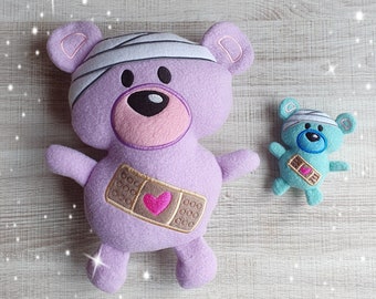 Booboo Bandaid Bear Stuffie ITH Embroidery Machine Pattern