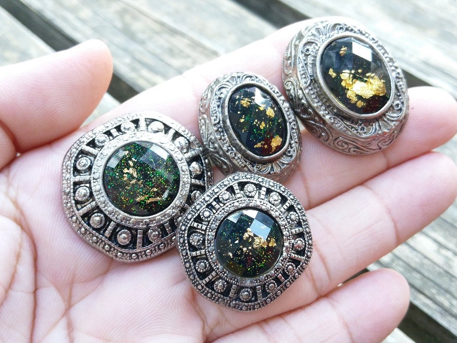 Antique Silver Gold Foil Jewelry Etsy