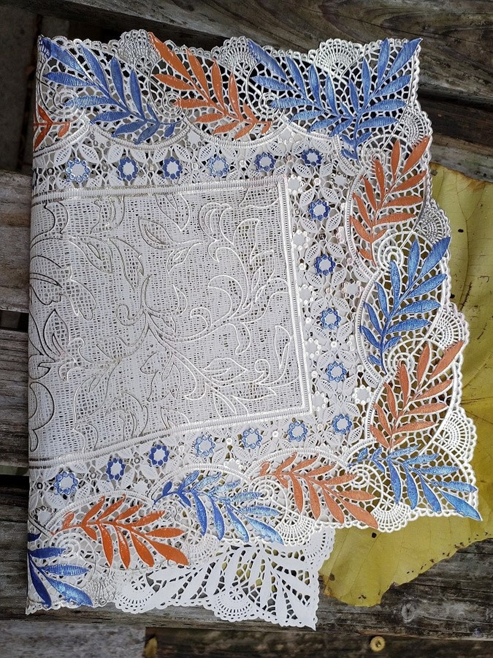 Elegant Colorful Plastic Lace Table Matoutdoor Doilies Etsy