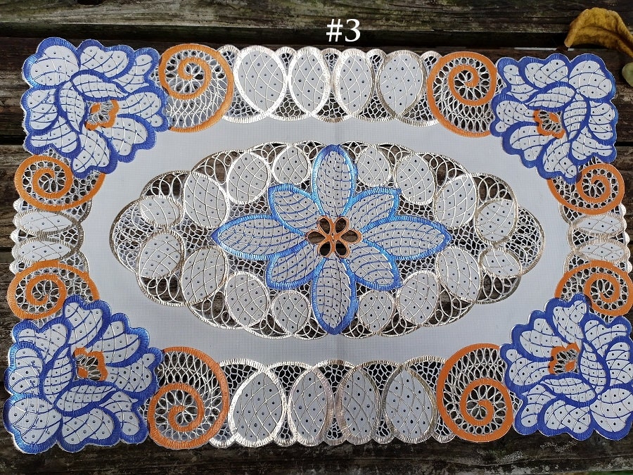 Elegant colorful plastic lace table matOutdoor doiliesTable Etsy